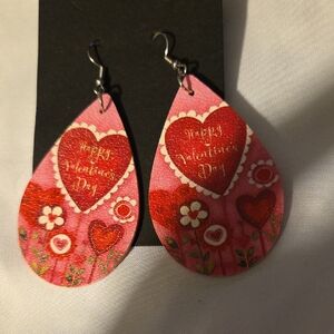 Romantic Heart Drop Valentines Day Earrings